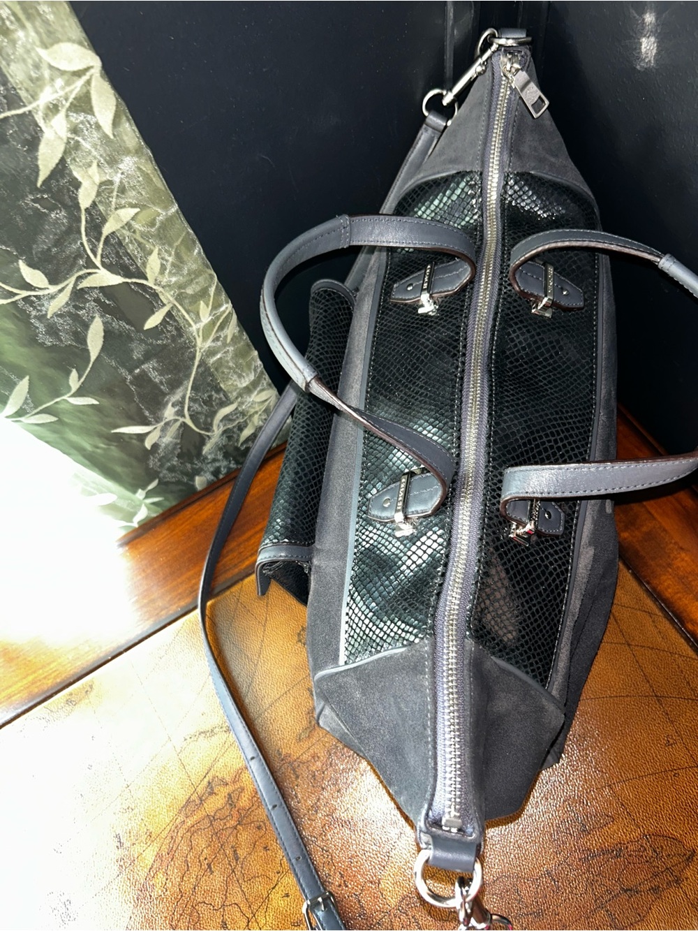 Coach Taylor Suede and Python-Embossed Leather Tote 2014 -EUC- - Picture 11 of 16